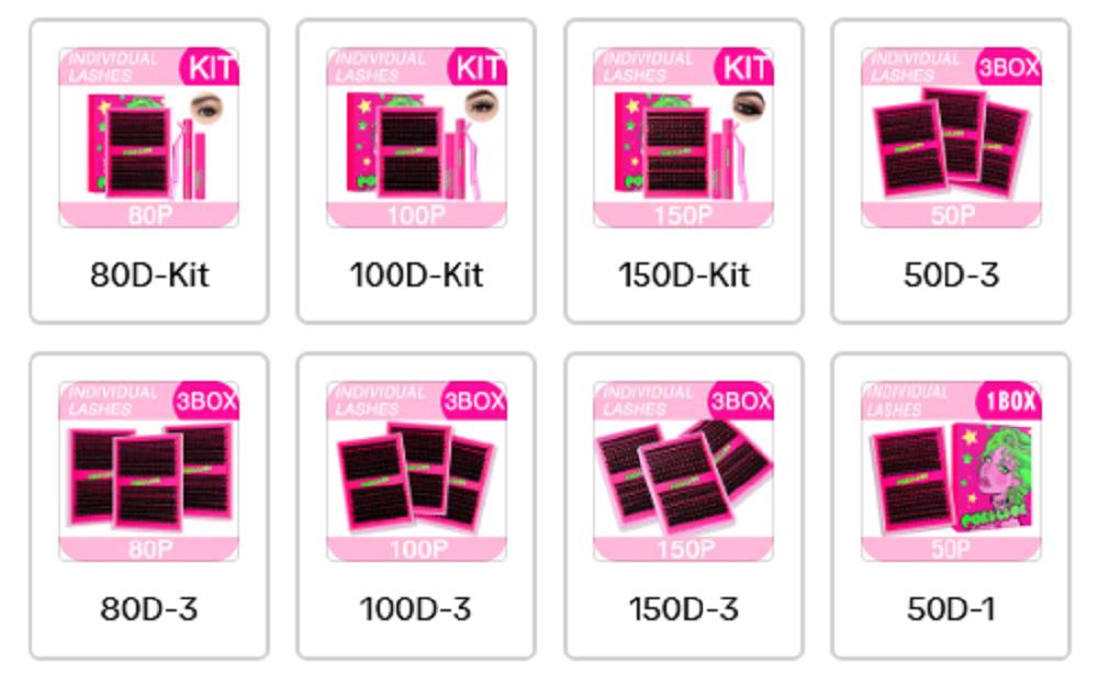 PURELEOR Lash Clusters Kit Fluffy50D 80D 100D 150D Individual Lashes DCurl Cluster Eyelash Extensions 10-16mm DIY Thick False Eyelashes Kit with Lash Bond and Seal Waterproof, Lash Applicator for Black Friday & Cyber Monday