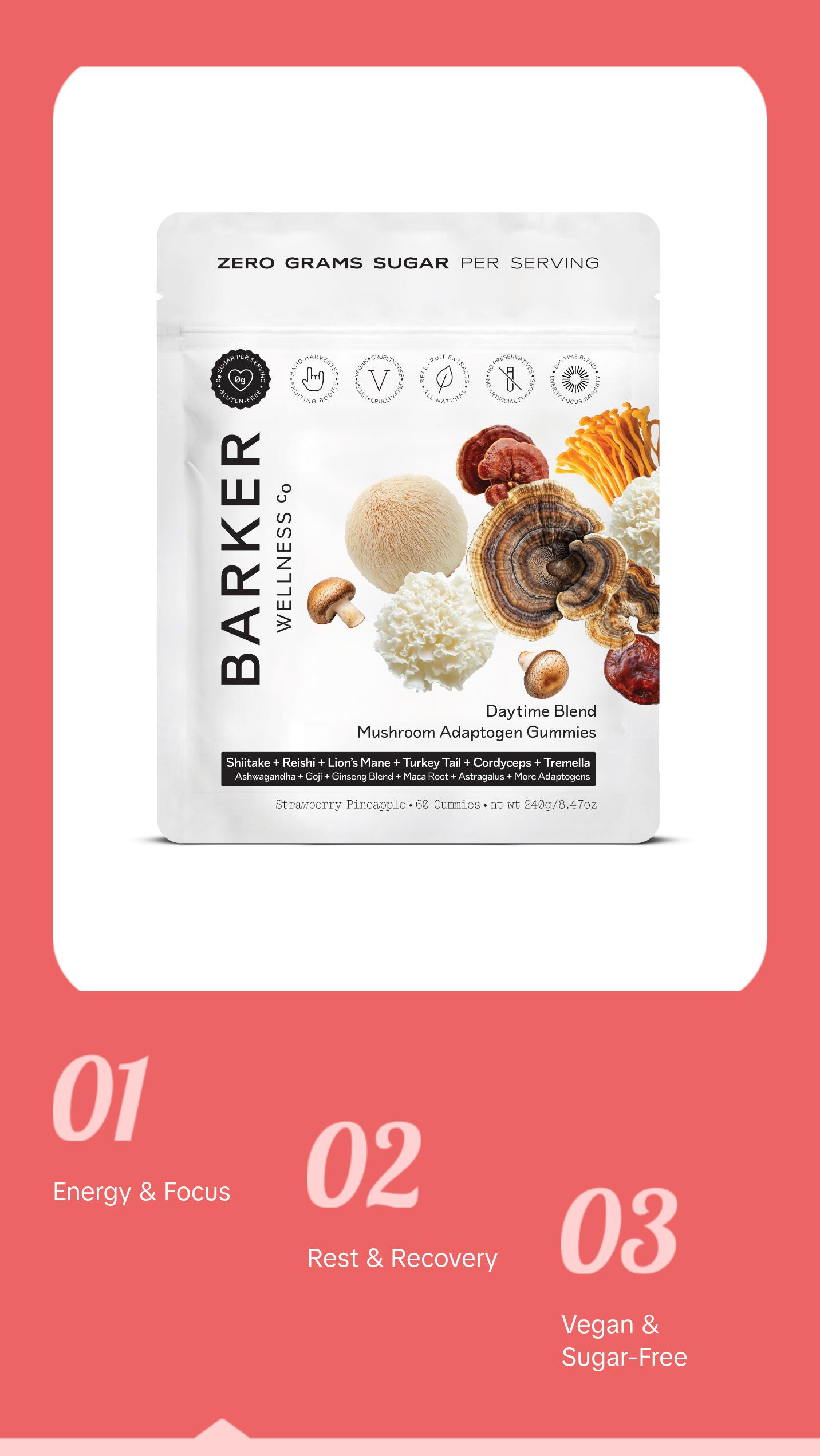 Day & Night Mushroom Adaptogen Duo Healthcare Natural Dietary Edible