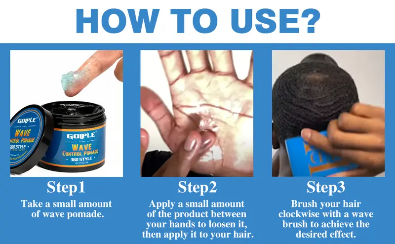 Natural Wave Pomade Strong Hold Easy Wash 360 Wave Training Hair Cream, Waves Grease for Men Water-Based Hair Cream for Wave, Moisture, Control and Silky Shine, Wave Pomade for Black Men 4oz,valentine's day gifts for her/him