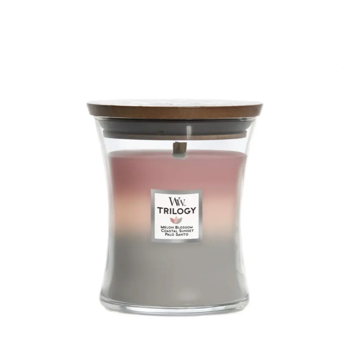 WoodWick Medium Hourglass Scented Candle, Shoreline Trilogy Seaside Trio Aroma, Sunset Beach Woody Home Decor Decoration Candle