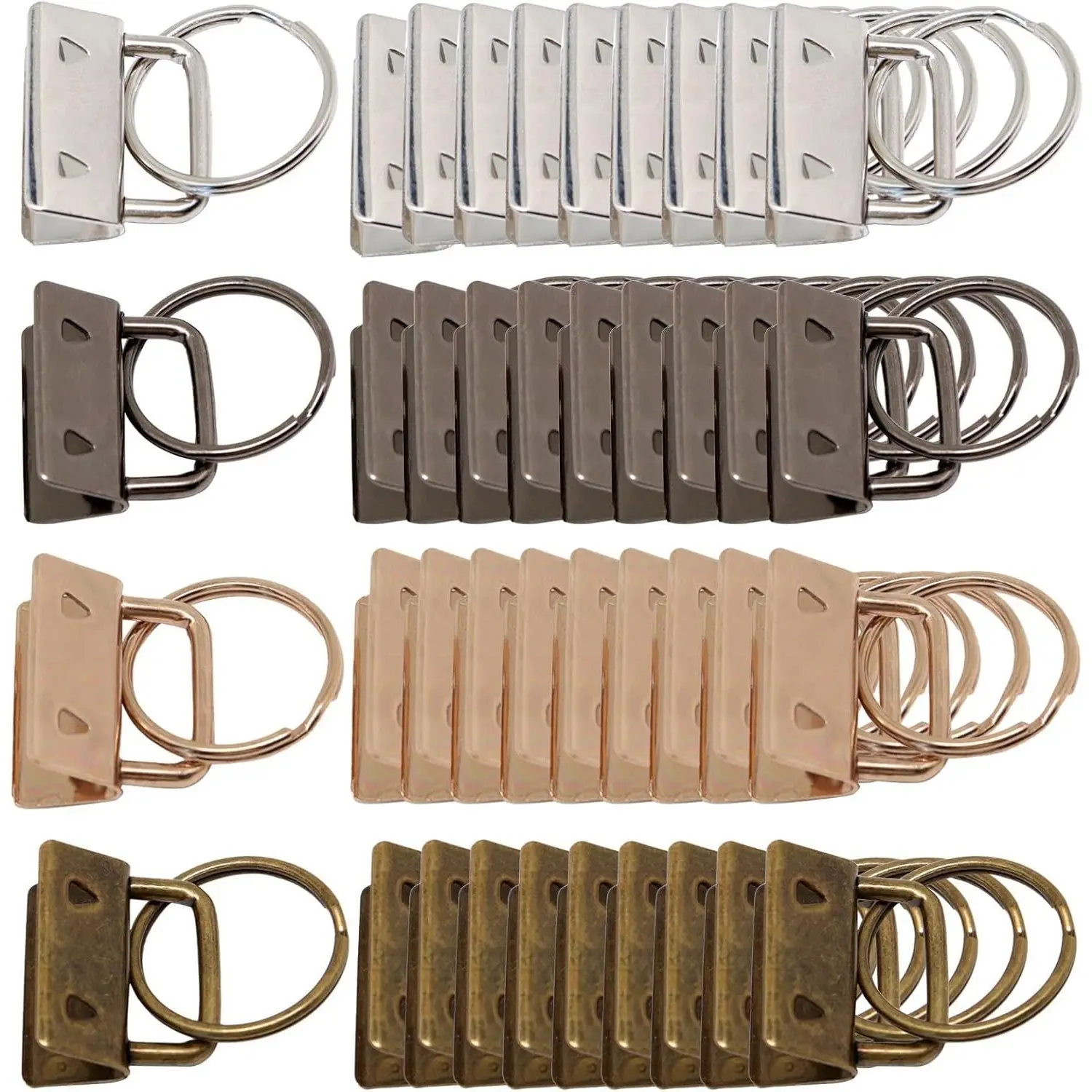 40Pcs 1-in Key Fob Hardware Set with Split Ring - Hardware Details Keychains, Keychain Attachment for Wristlet, Key Lanyard Making Crafts DIY Gift Supplies (Home Improvement), Keychain Attachment Keychains