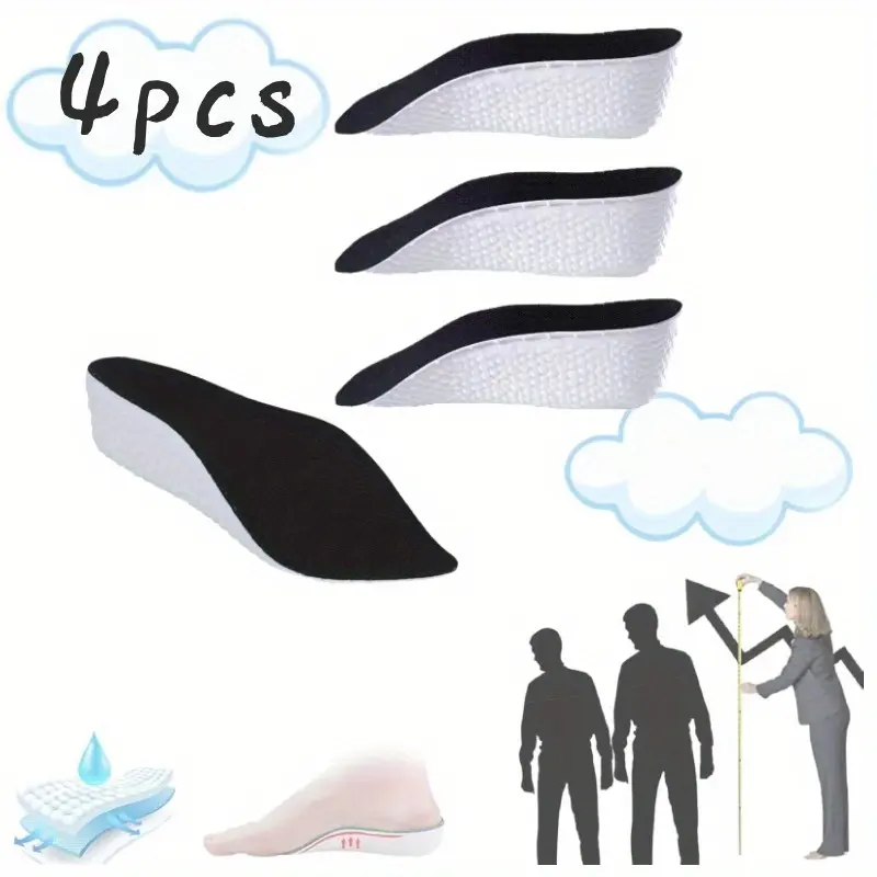 pcs of Inner Height Increasing Insoles, Invisible Soft Bottom Breathable Sports Shock Absorption Non Tiring Orthopedic Insoles, Suitable for Flat Feet, Arch Support Height Increasing Pads, and Foot Pressure Relieving shoe fall winter women casual   sole S