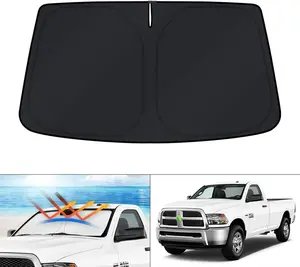 Canvcle Custom Fit Windshield Sun Shade for 2010-2025 Dodge RAM 2500 3500 Accessories Foldable Sun Visor Protector Blocks 99% UV Rays Keeps Car Cooler
