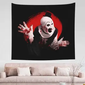 Tapestry  Terrifier Clown Vintage-Style Tapestry 60x51" - Horror Movie Wall Hanging for Home Decor, Bedroom, Living Room & Dorm - Durable Polyester, Easy Install Kit Included