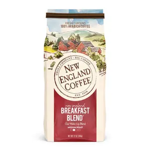 Breakfast Blend Medium Roast Ground Coffee – Smooth & Balanced Flavor, Premium Ground Coffee for Drip Coffee Makers, Fresh Morning Brew, 12 oz Bag (1 Pack)