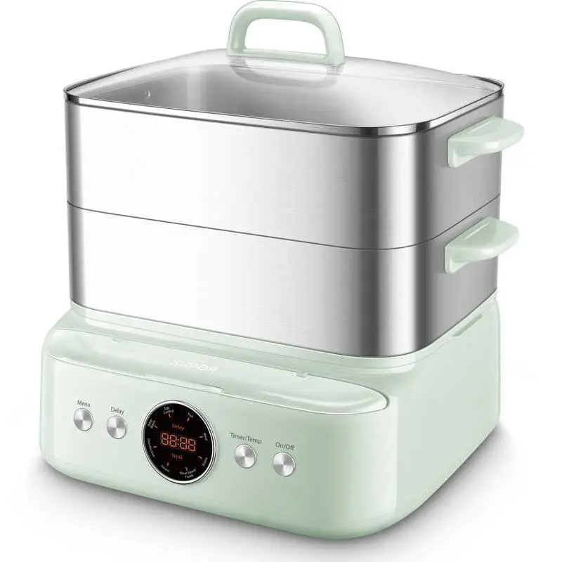 SUPOR Electric Steamer Pot 3L, Multi-functional Food Steamer for Home Kitchen, Fast Heating, Smart Control, 1200W, Stainless Steel, Model SM30D21US
