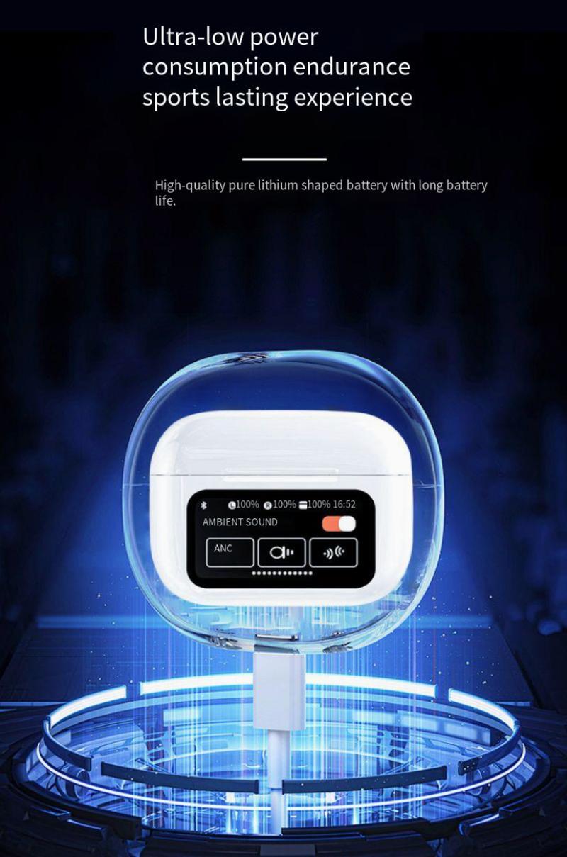 Namyvera Wireless Headphones In-ear Design Noise Cancelling True Wireless Earbuds with Digital Display Bluetooth 5.4 Gaming Headset for Running Exercising Lightweight Fitness Earphones