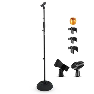 5Core Mic Stand Floor Heavy Duty Height Adjustable Pedestal Para Microfono for Singing On Stage Studio Metal Steel