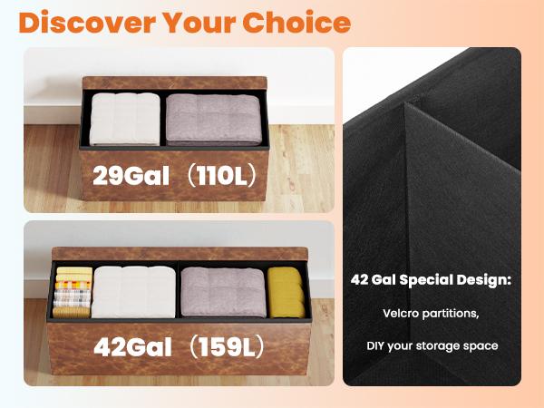 【Deal】Folding Storage Ottoman Bench, Foot Rest Stool with Padded Seat, Large Toy Box Storage Chest with Seatin, Holds up to 660 lb-Grey
