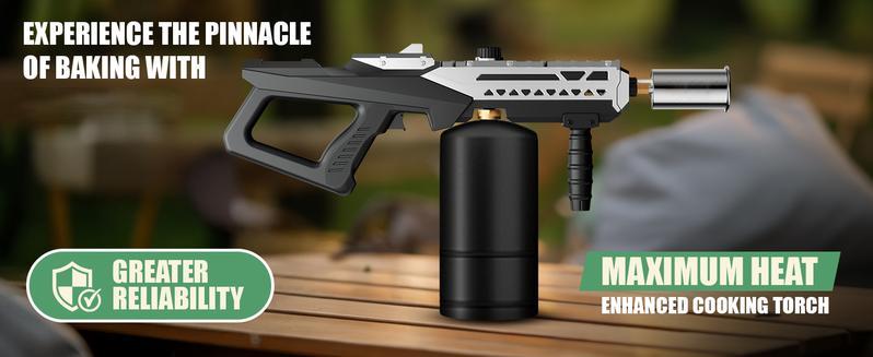 Powerful Propane Torch Gun, Kitchen Torch with Adjustable Flame, Flamethrower Blow Torch Gun, Gas Welding Kits for BBQ, Searing Steak, Camping & Charcoal Torch Lighter(Tank Not Included)