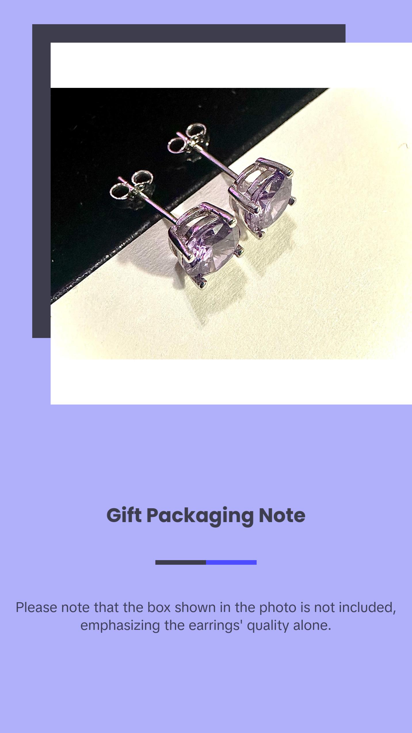 925 Sterling Silver Amethyst Stud Earrings for Women 6MM Birthstone Gift