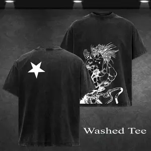 Dio Brando JoJo Bizarre Adventure Vintage Washed T Shirt | Anime Villain Graphic Tee | Manga Streetwear Oversized Heavy Cotton Shirt