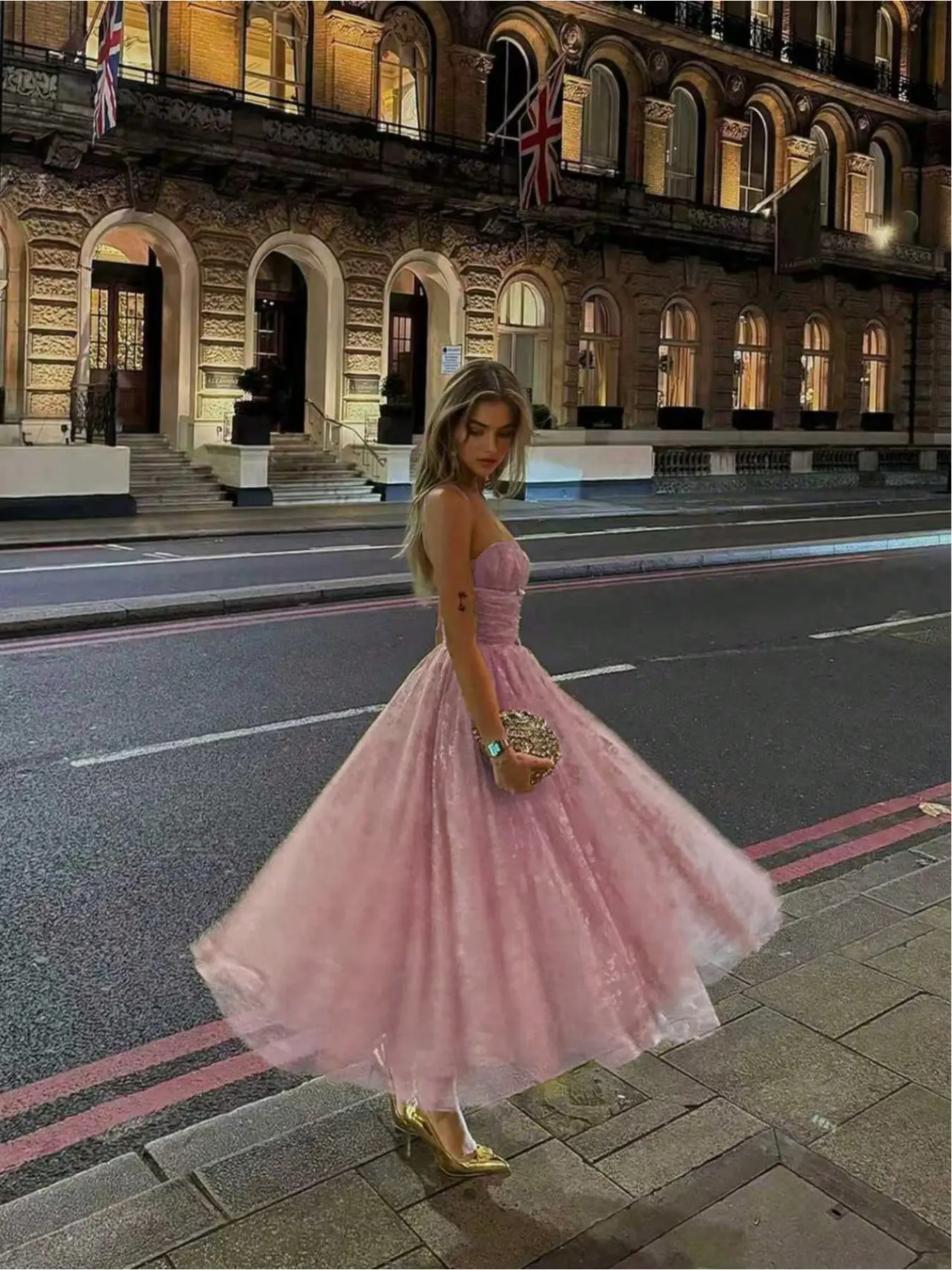 Romantic, formal, elegant, Elegance, Solid Christmas and New Year holiday princess court-style waist-cinching Sleeveless party dresses for women, Womenswear prom dress