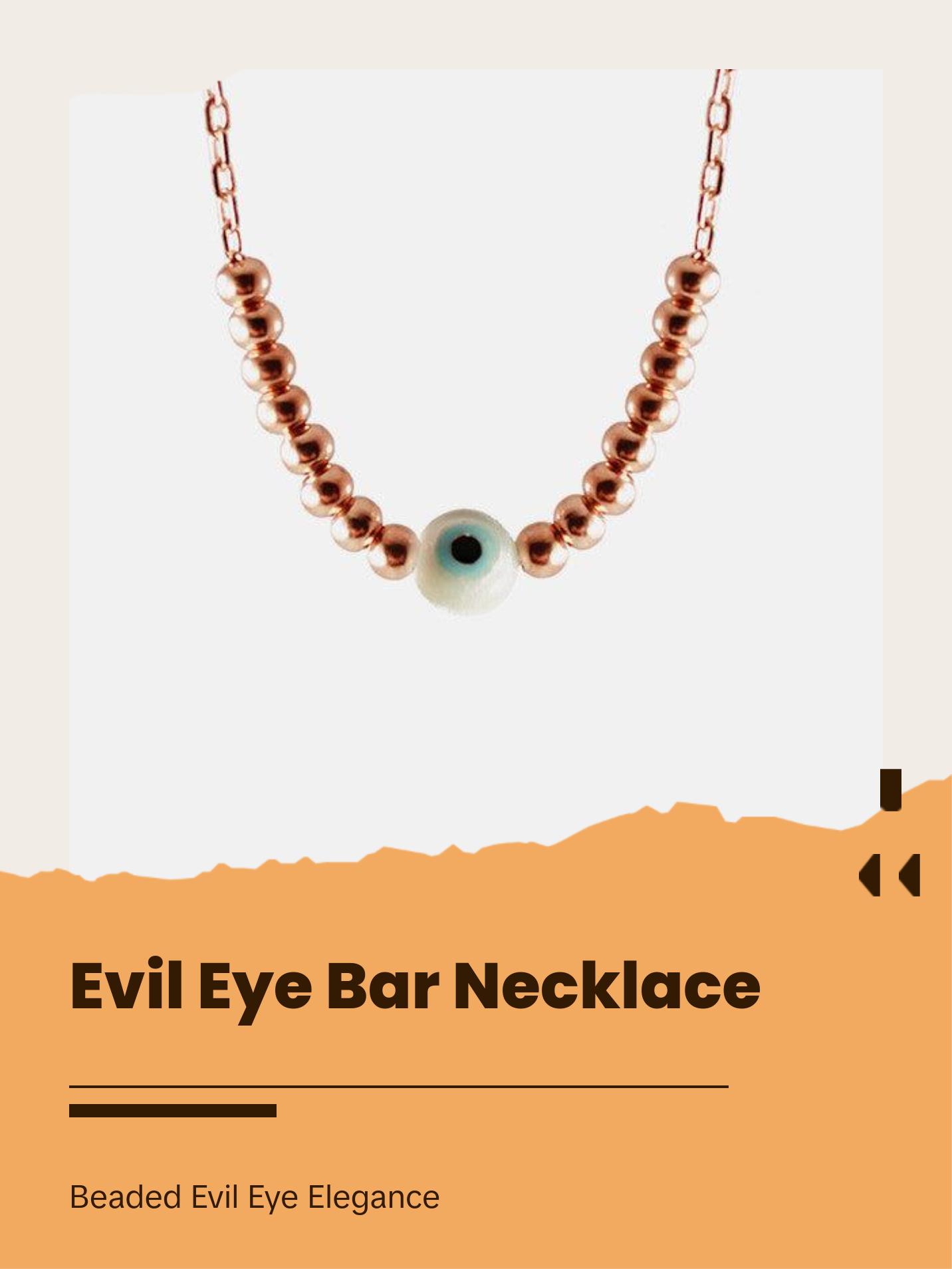 Rosy Beaded Blue Eye Necklace