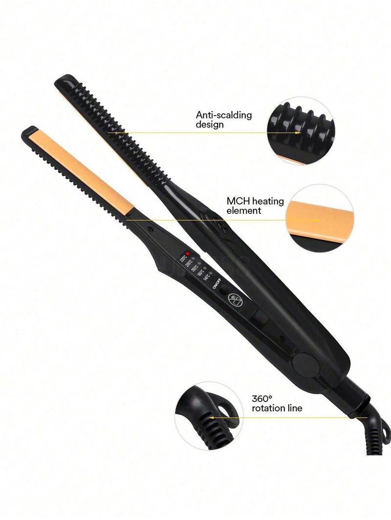 【Renhui】Professional Adjustable Hair Straightener, US Plug LCD Display Hair Straightening Flat Iron Hair Styling Tool for Salon & Barber Shop, Winter Gift