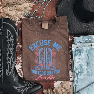 Retro Cowgirl T-shirt, You Look Like You Love Me, Nashville Whiskey Theme, Country Music, Cowgirl Boots Shirt, Country Music Shirt, Rodeo Horse Lover Cowgirl Gift, Nashville Tee