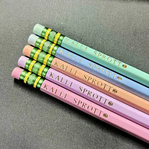 Personalized Pastel Pencils – Custom Name Foil Stamped School Supplies