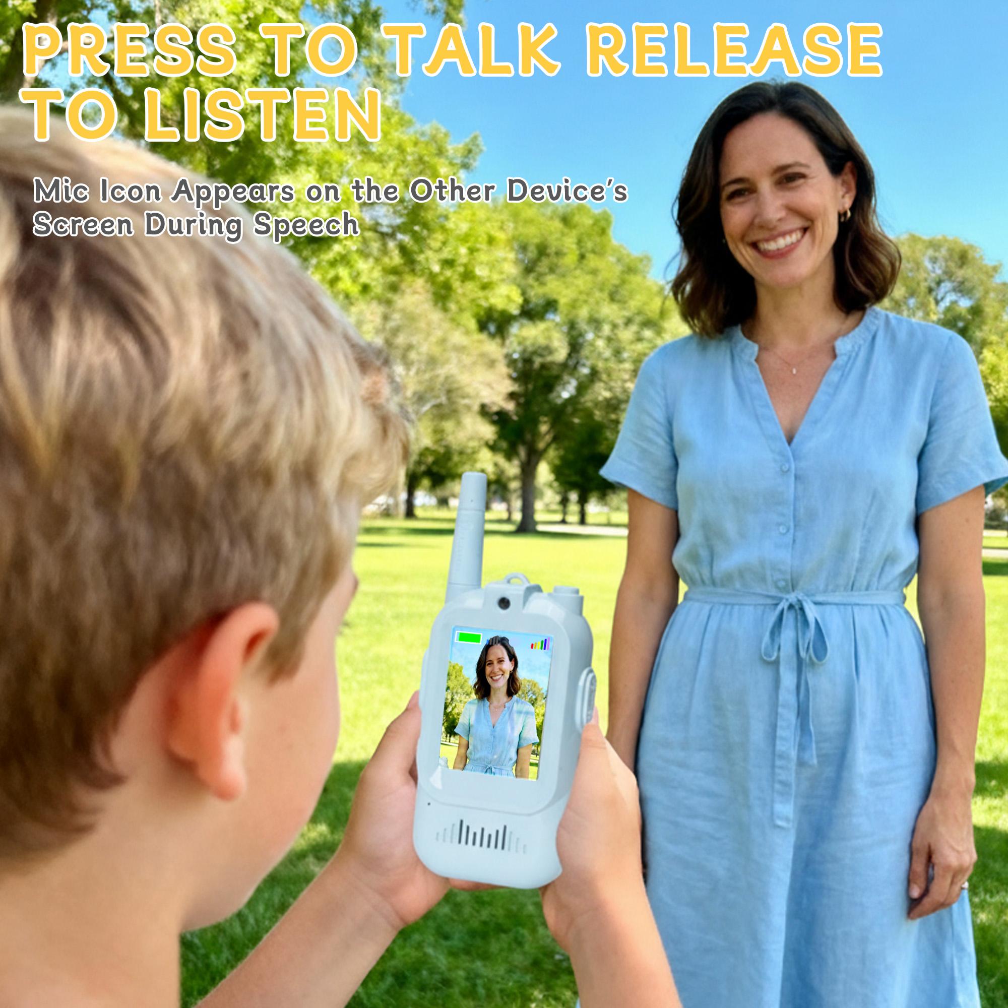 Kids Video Walkie Talkies Toys 2 Pack Long Range Communication with Camera Ideal for 3-12 Year Olds Colorful Audio for Outdoor Indoor Play Holiday Christmas Gifts