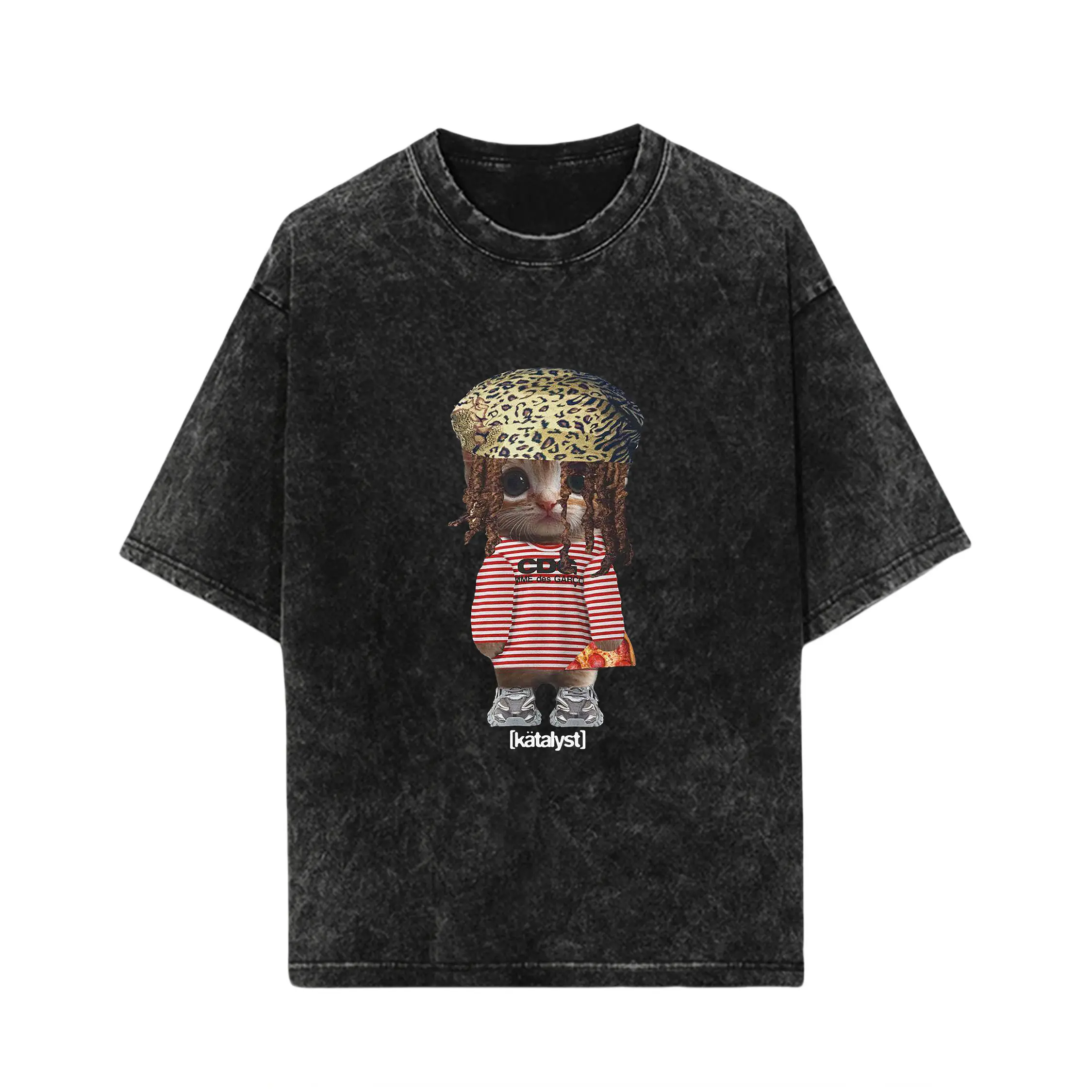 Katalyst Streetwear Funny Cat Graphic T-Shirt - Men's Women's Pet Fashion Apparel