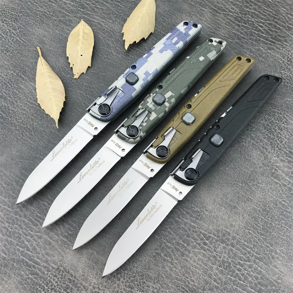 Colt II Button Folding Knife - 4 Styles, 440C Blade, Nylon Wave Fiber Handle, Button Folding Makes Opening Simple, Outdoor Practical Tool for Camping EDC Pocket Use