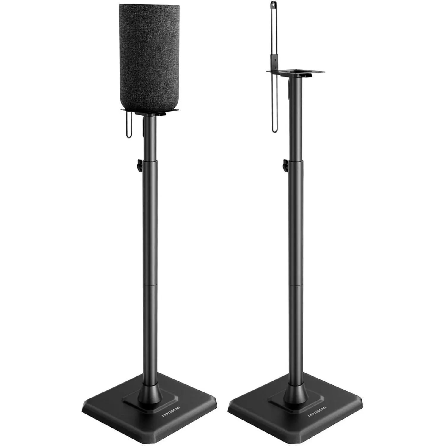 PGSS12 Speaker Stands (Pair), Adjustable Height from 33 to 42 Inches, Suitable for Small Bookshelf and Satellite Speakers, Includes Cable Management, Supports up to 13.2 lbs.