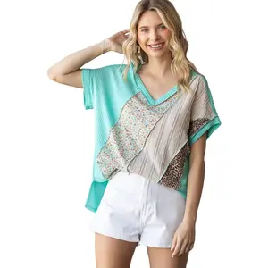 Mint Meadow Patchwork Top
