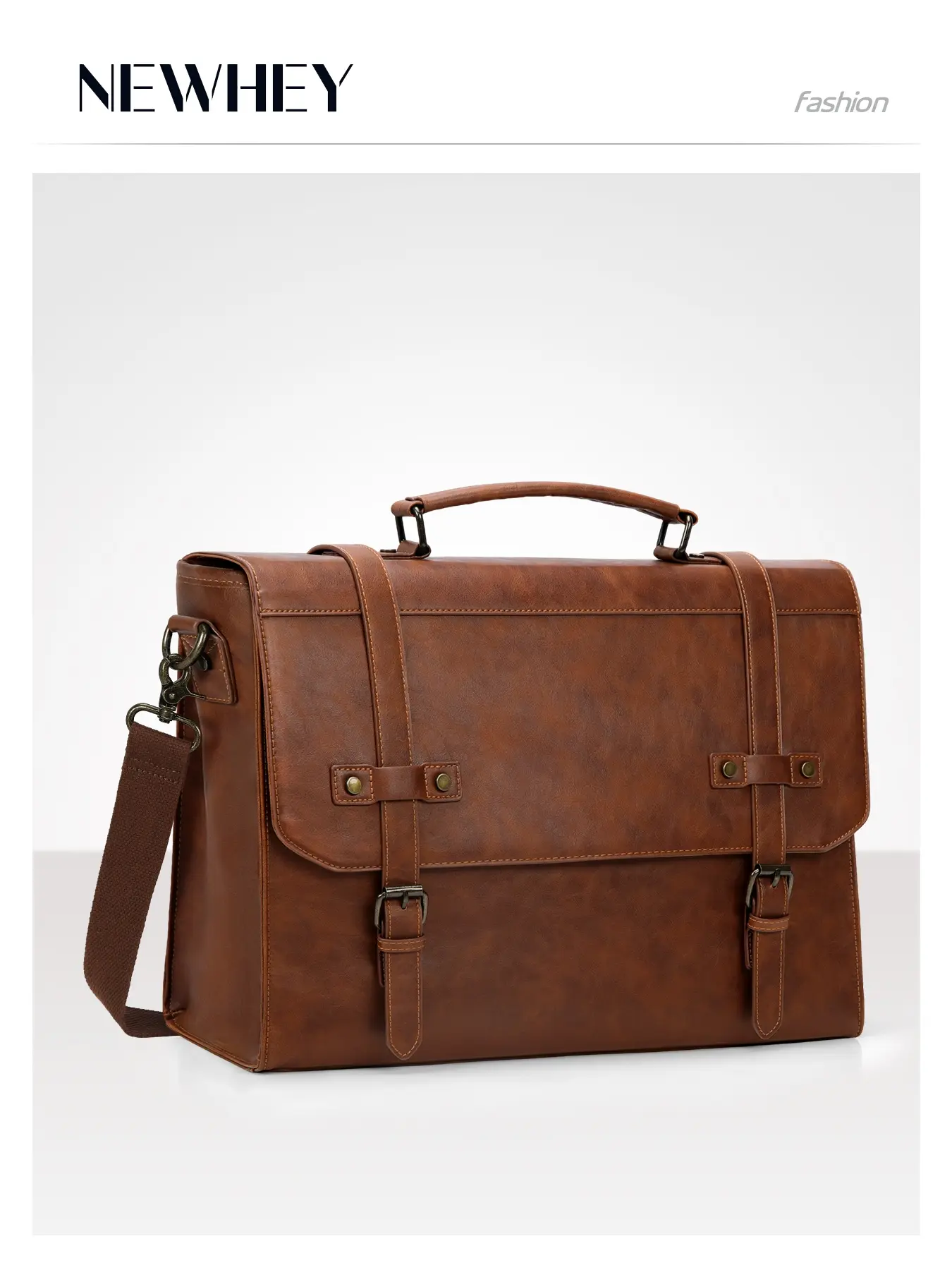 Mens Messenger Bag 17 Inch Waterproof Vintage Leather Laptop Briefcase Large Laptop Bag Satchel Bag Computer Shoulder Bag for Office Business Travel College Travel Essentials,Brown