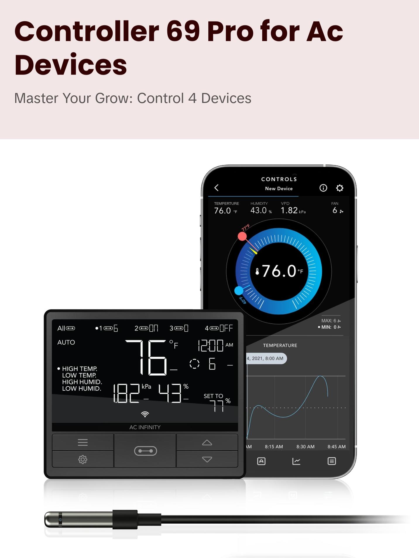 AC Infinity Controller 69 Pro - Digital Controller for 4 Devices with WiFi Connectivity