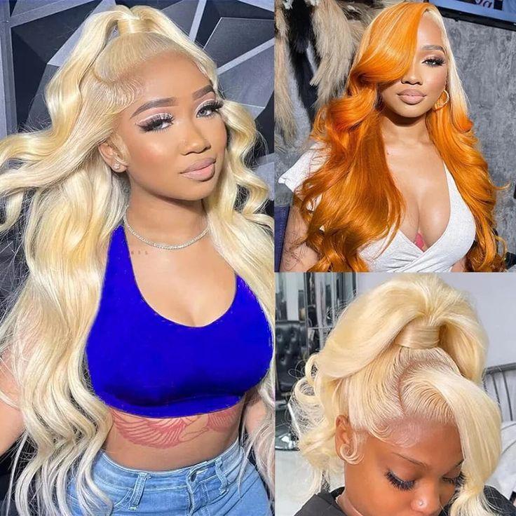 613 Blonde Lace Frontal Wig 13x6 HD Transparent Human Hair Wig For Women Can Be Dyed Pre Plucked With Natural Hairline Colored Wig