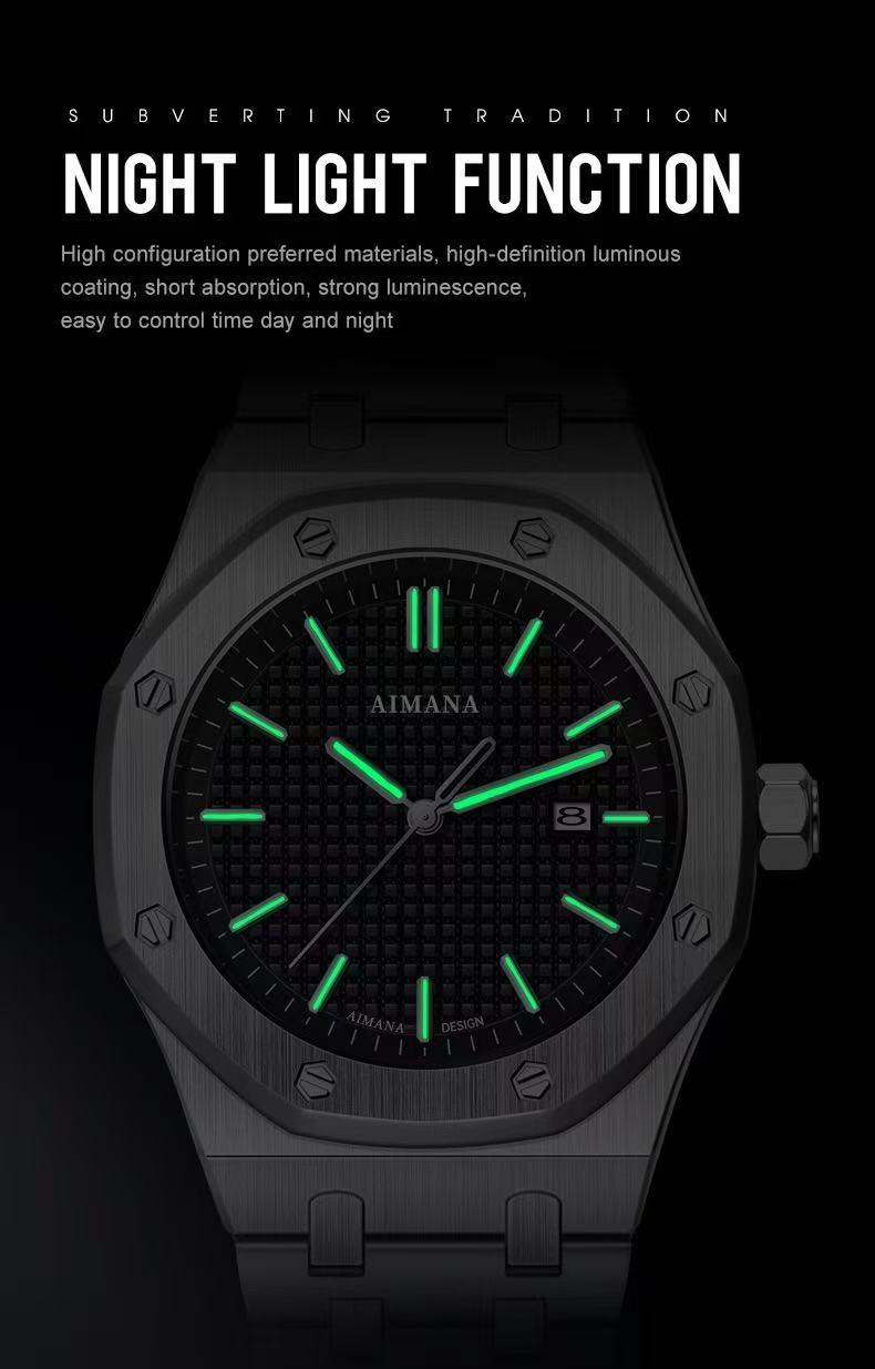 Buy One Get One Free – AIMANA Fashion & Versatile Watch with Original Swiss Movement, Calendar Function, Mechanical Style, Sapphire Crystal, Alloy Strap, Luminous and Waterproof Design Buy One Get One Free – AIMANA Fashion & Versatile Watch with Original Swiss Movement, Calendar Function, Mechanical Style, Sapphire Crystal, Alloy Strap, Luminous and Waterproof Design