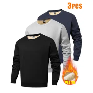 Men's Winter Solid Color Minimalist Fleece Pullover – Thick and Warm Sweatshirt, Perfect for Daily Commutes, Outdoor Activities, and More.Fabric is comfortable , must have thick crewneck sweatshirt for fall/winter