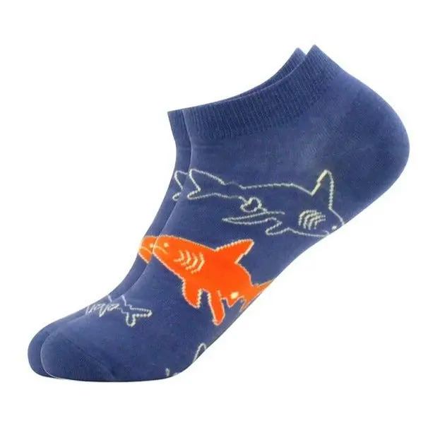 Shark Pattern Ankle Socks (Adult Medium - Women's Shoe Sizes 5-10)