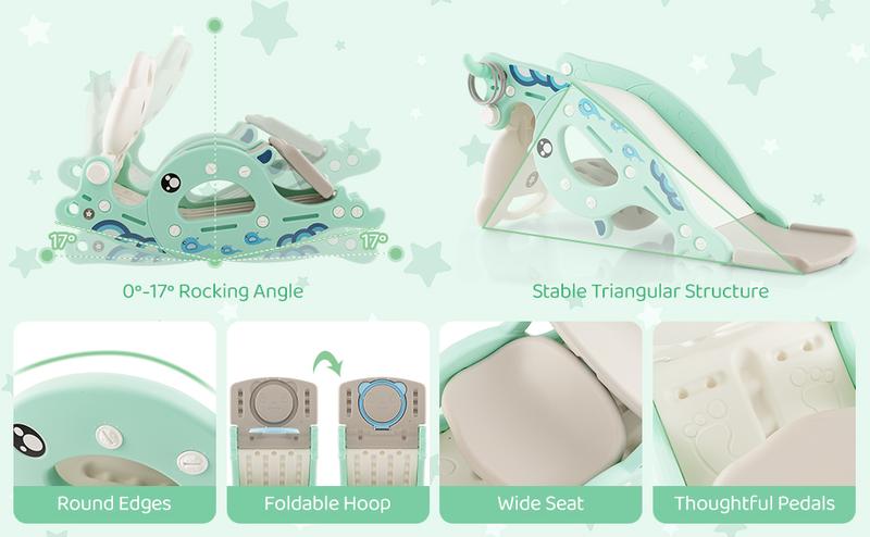 Costzon Toddler Rocking Chair with Basketball Hoop, Rocking Horse, Slide, Foldable Climber Rocking Chair playset for Both Indoors Outdoor Use, Christmas Festival Gift Black Friday Cyber Monday Costzon Toddler Rocking Chair with Basketball Hoop, Rocking Horse, Slide, Foldable Climber Rocking Chair playset for Both Indoors Outdoor Use, Christmas Festival Gift Black Friday Cyber Monday