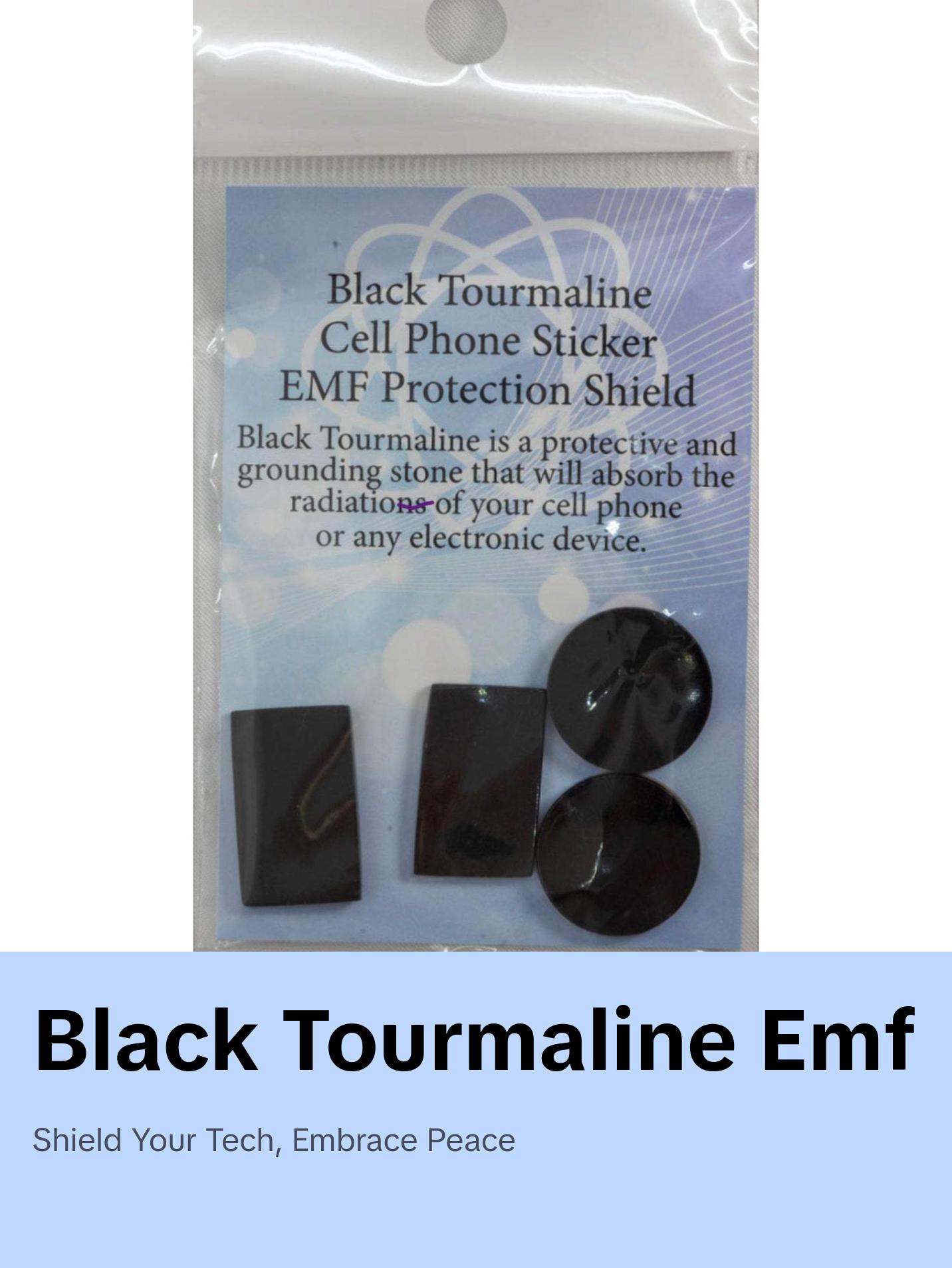 EMF Cell Phone Protection Disc & Plate - Black Tourmaline Set of 4
