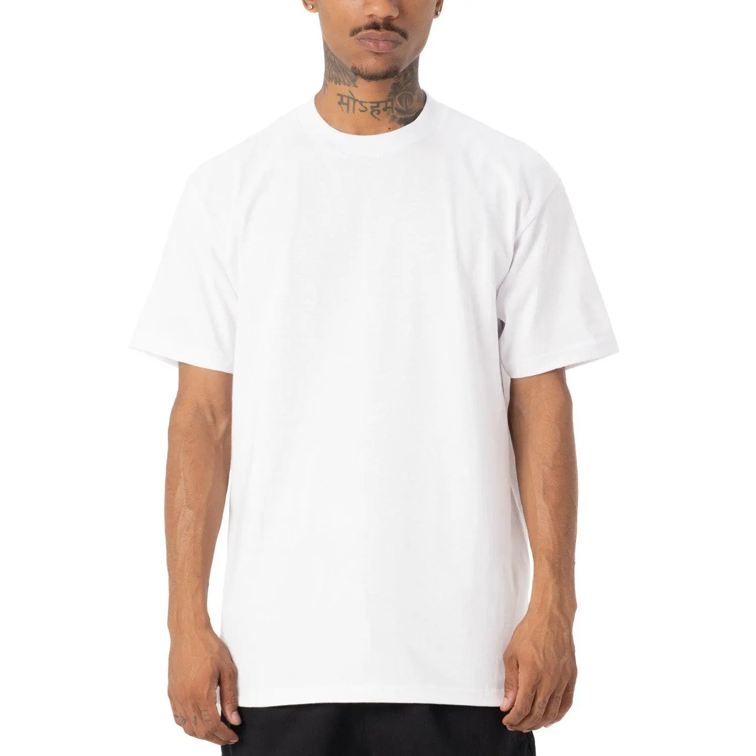 Pro Club Men's Relaxed Fit T-Shirt - Plain Short Sleeve Crewneck in Durable, Midweight 100% Cotton Fabric, Shortsleeve, Loose, Outerwear, Menswear, Soft, Tee, Classic, Natural