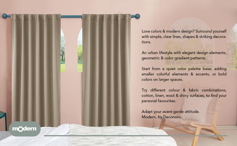 Deconovo 52W Plain Curtains 2 Panels Back Tab and Rod Pocket Thermal Insulated Room Darkening
