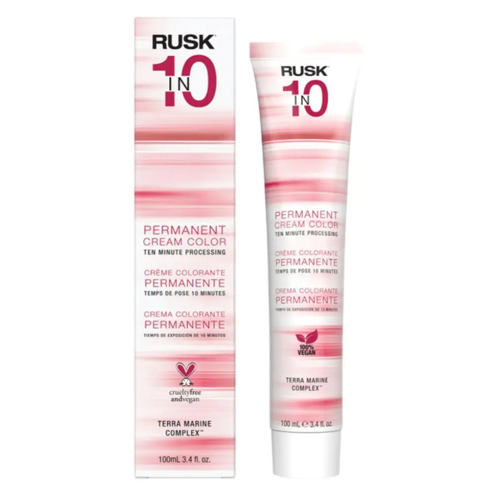 RUSK 10s-Ultra Light Sand Blonde Vegan Permanent Cream Hair Dye - 3.4 oz Haircare with Micro Pigment Technology, Amino Acids & Conditioning Formula for Blonde Hair Transformation, 10 Minutes, Mix 1:2 Ratio, Botanical Oils, Hair Dye Transition