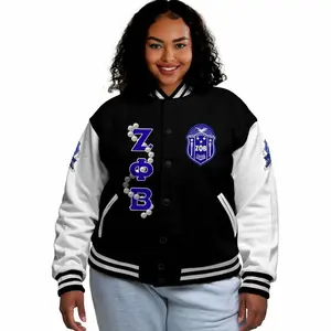 Zeta Phi Beta Varsity Jacket, Z Phi B Black Chuck&Pearl Varsity Jacket 1920 Zeta Phi Beta Sorority Jacket 566 KNS