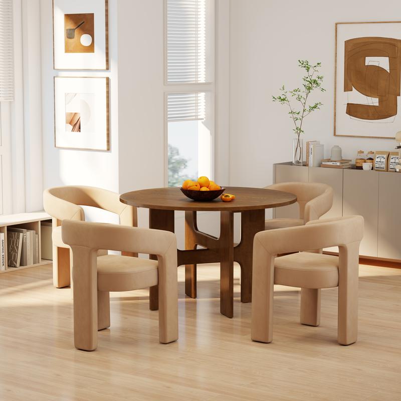 【Valentines'Day】DAYALANE Dove Dining Chair Velvet Boucle Fully Assembled Modern Barrel Upholstered Accent Kitchen Chair Open Back Side Armchair Comfy Makeup Vanity Chairs for Living Room Home Office Reception