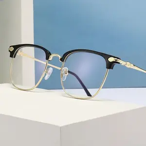 Vintage Blue-light-blocking Reading Glasses PC Lens Computer Glasses 0-degree Plano Lenses for General Use