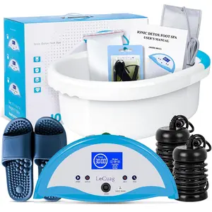 2026 Upgraded Portable Ionic Detox Foot Spa Ionic Foot Bath Detox Machine, Complete Home Foot Spa Kit with Heating Waist Belt, Massage Slippers & 2 Super Ion Arrays, Perfect for Seniors & Parents