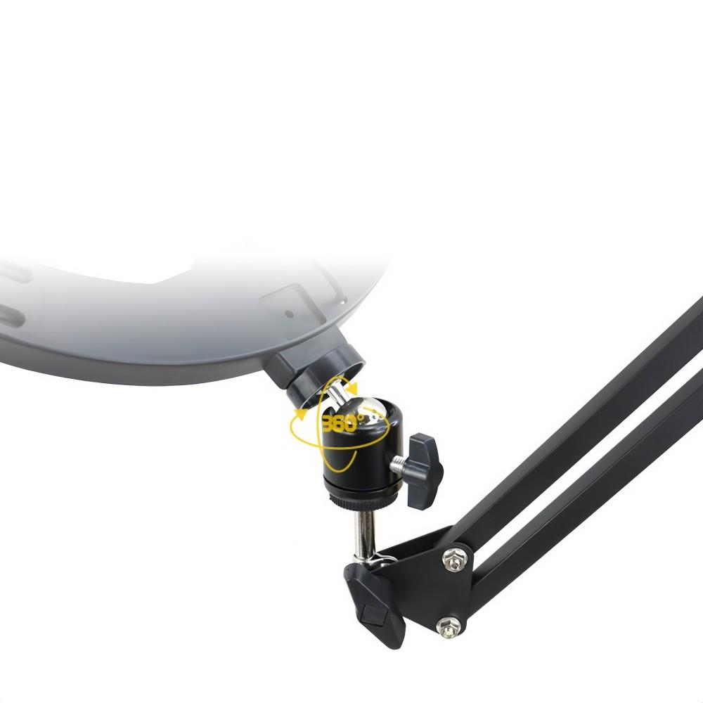 Adjustable Mechanical Arm Phone Mount with 10" Dimmable Ring Light & Remote, LED Selfie Ring Light for Desk with Phone Holder Fill Lamp, 1/4" for Camera, Universal For 4.7-7" Phone, for Selfie YouTube Tiktok Live Stream Cooking Video Recording Vlog