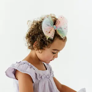 Baby Bling Tulle FAB Clip soft tulle bow on pinch-clip