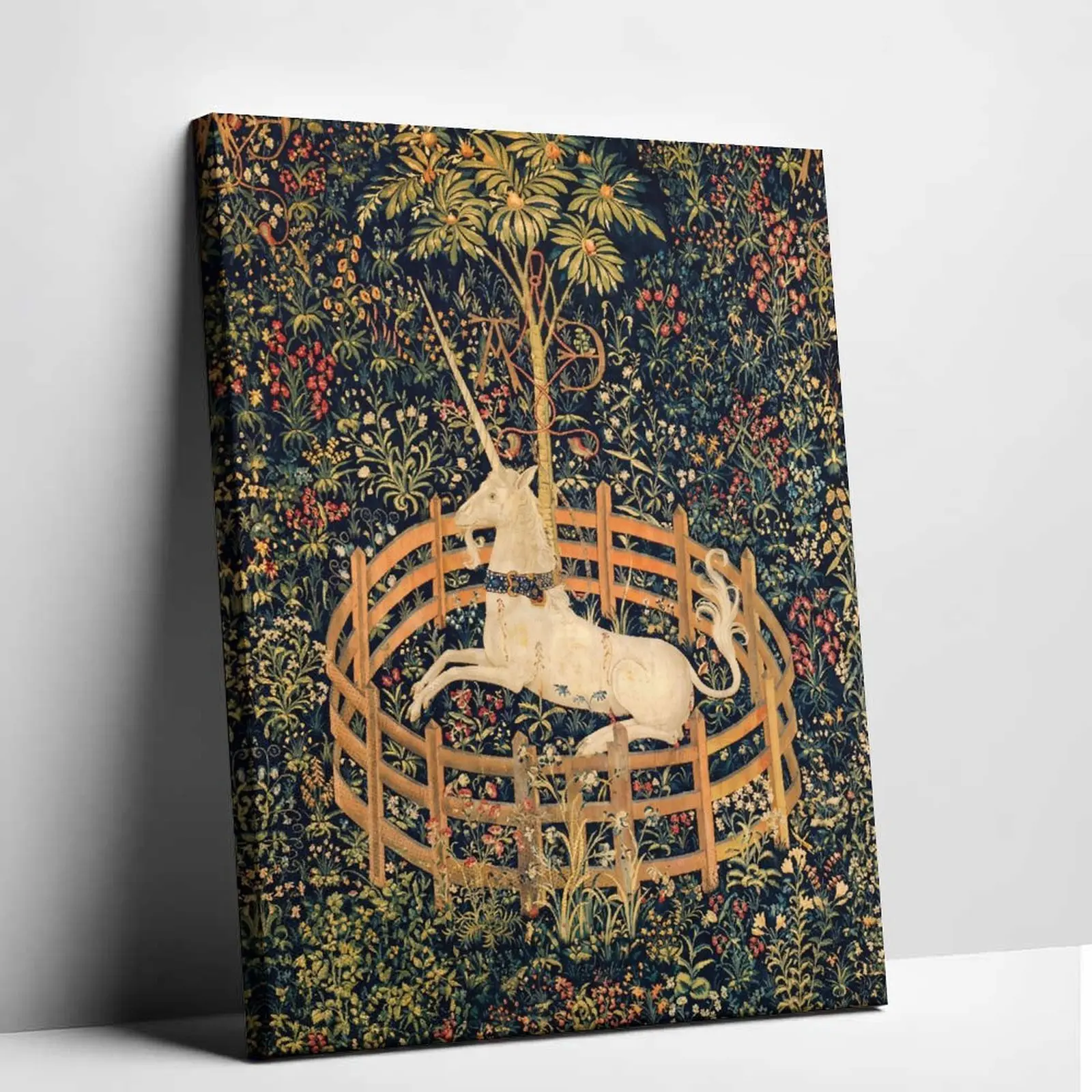 The Unicorn in Captivity Art Print - Classic Medieval Artistic Wall Decor Pictures, Met Cloisters Collectible, Ideal for Home Decoration