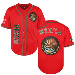 Mexican Pride Baseball Jersey for Men Eagle & FlagButton-Down Dia de la Independencia Edition Virgen deGuadalupe Inspired Authentic Mexican Baseball ShirtVintage Sports Uniform Breathable