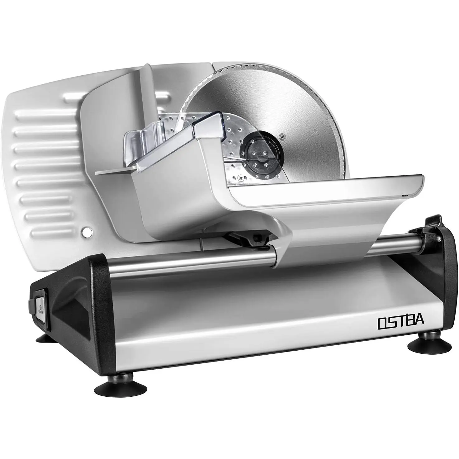 200W Electric Deli Meat Slicer for Home Users, 7.5" Removable Stainless Steel Serrated Blade, Adjustable Cut Thickness, Child Lock - Kitchen Home Appliance for Cheese, Bread, Freeze-Dried Food, Grating