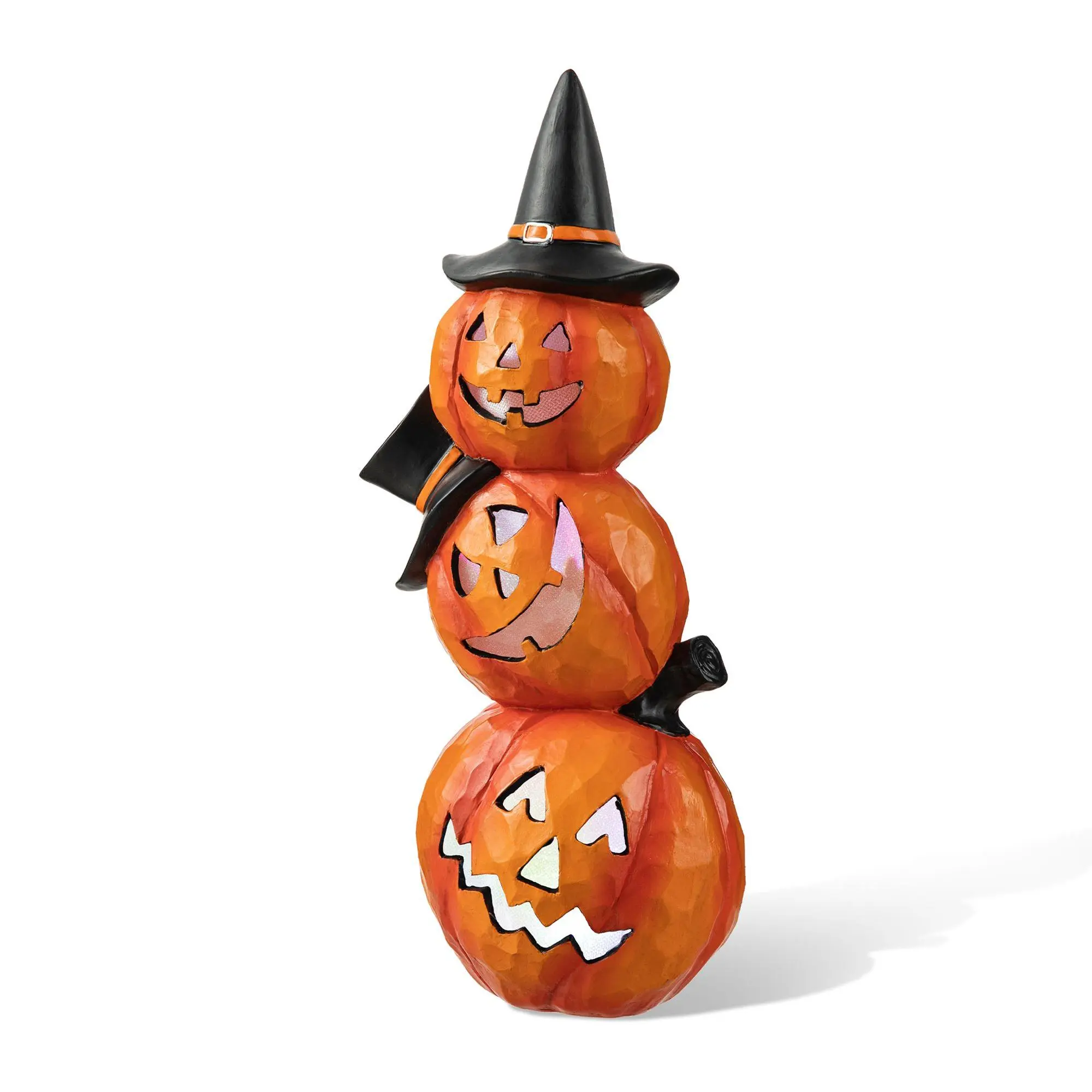 Glitzhome 14.25"H Halloween Lighted Pumpkin Table Decor