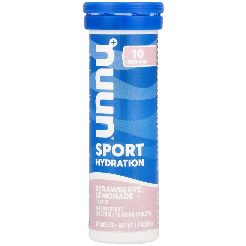 Nuun Sport Hydration, Effervescent Electrolyte Drink Tablets, Strawberry Lemonade, 10 Tablets