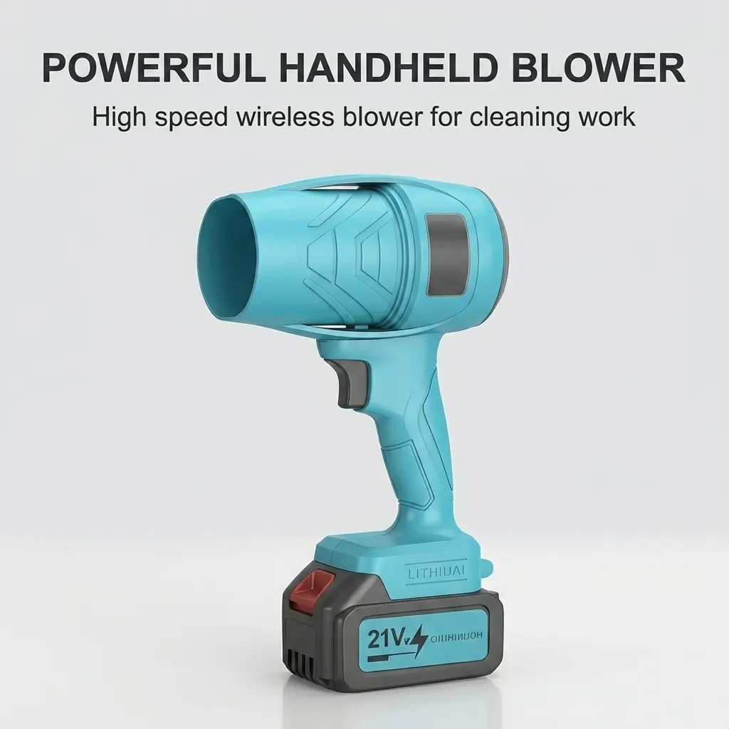 Handheld Turbo Jet Blower - 20000 RPM Lithium Battery Motor Leaf Blower, Yard Cleaning & Garden Maintenance Tool (Tools & Hardware)