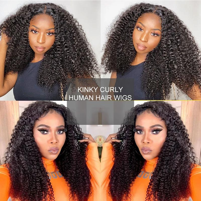 [3 In 1 Half Wig] Bling Hair Deep Curly Half Wig Human Hair Deep Wave Glueless Wigs Ready to Wear 3 IN 1 Half Wig With Drawstring 180 Density Curly Half Wig